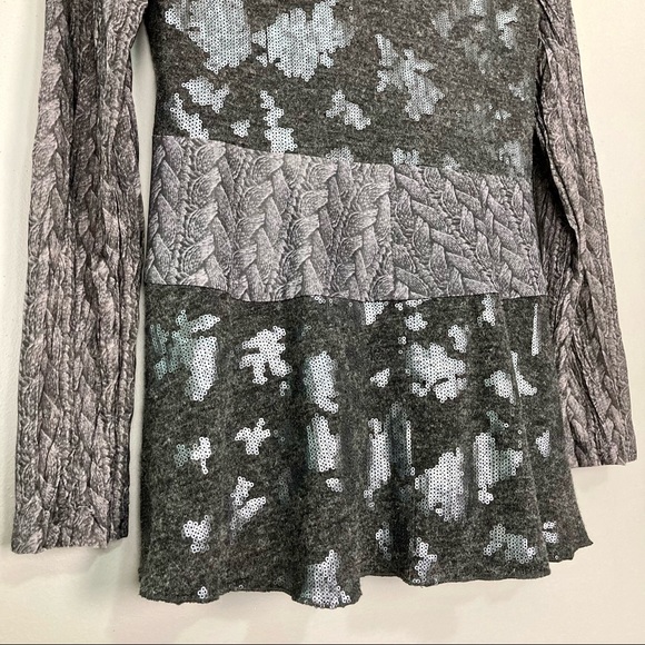 Alberto Makali Ruffled Sequin Cardigan Sweater Women’s Size M Mixed Media Gothic - Picture 6 of 8